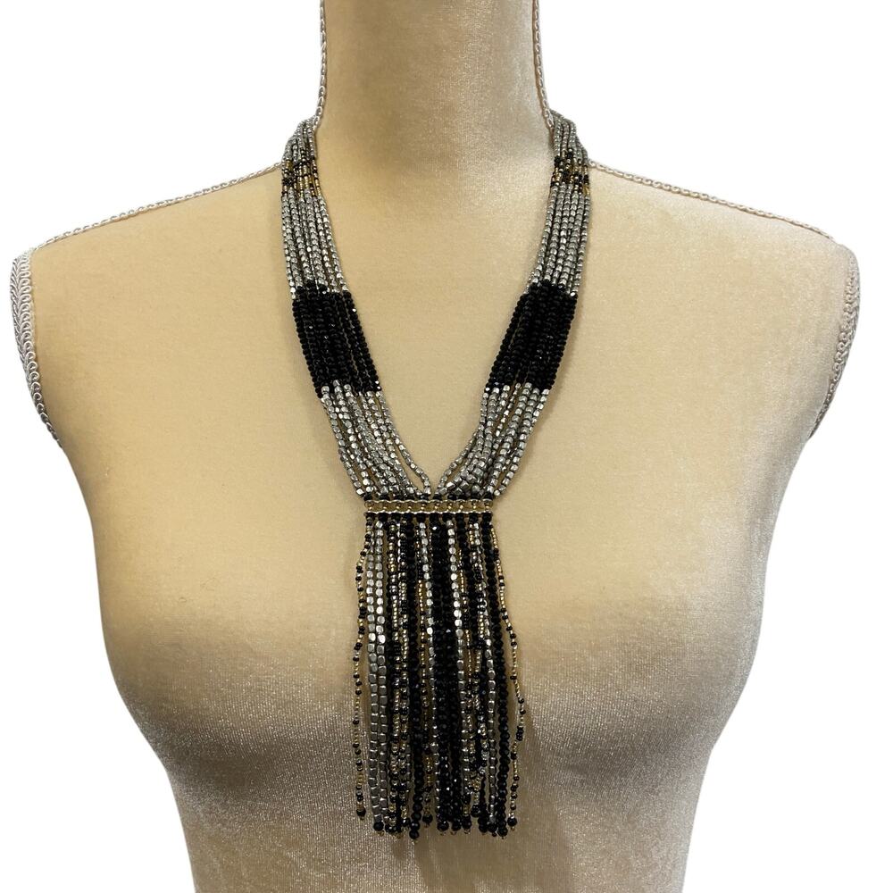 Himalayan Gems Black Silver Necklace